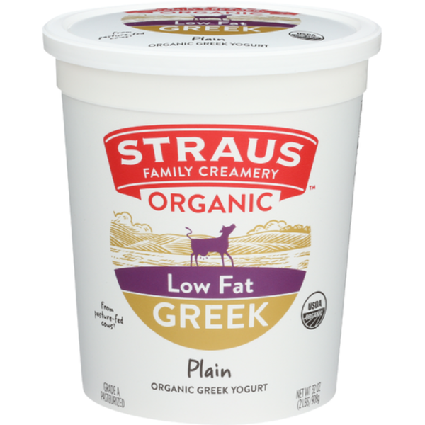 Straus Organic Plain Low Fat Greek Yogurt