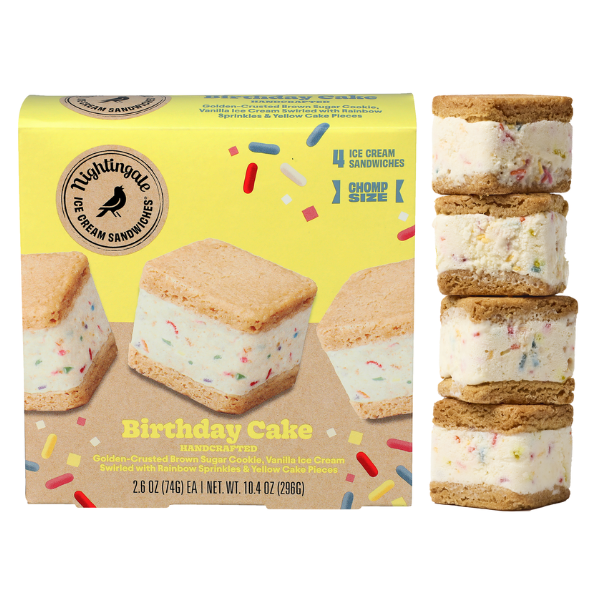 Nightingale Ice Cream Birthday Cake, Chomp Size, Ice Cream Sandwiches