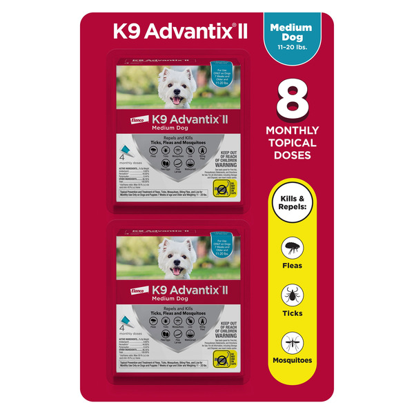 Advantix II Medium Dog, 11-20 lbs, 8 Month Supply