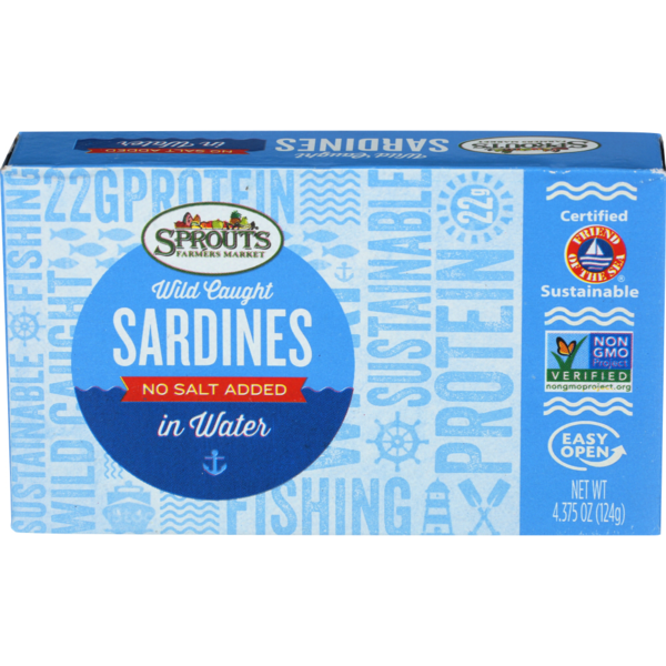 Sprouts No Salt Added Sardines in Water (4.375 oz) from Sprouts Farmers