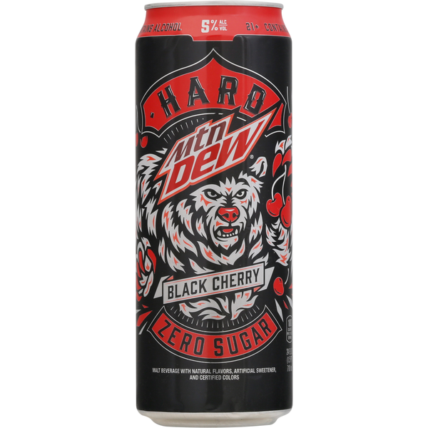 Mountain Dew Malt Beverage, Zero Sugar, Black Cherry, Hard Same