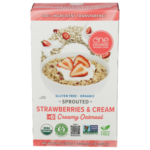 One Degree Organic Strawberry & Cream Sprouted Creamy Oatmeal