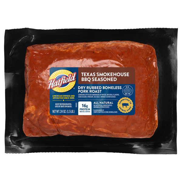 Hatfield Dry Rubbed Boneless Texas Smokehouse BBQ Seasoned Pork Roast