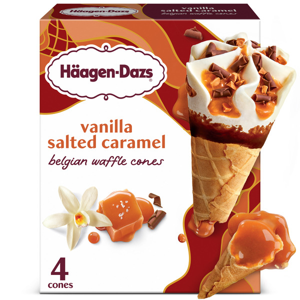 Haagen-Dazs Vanilla Salted Caramel Belgian Waffle Ice Cream Cone