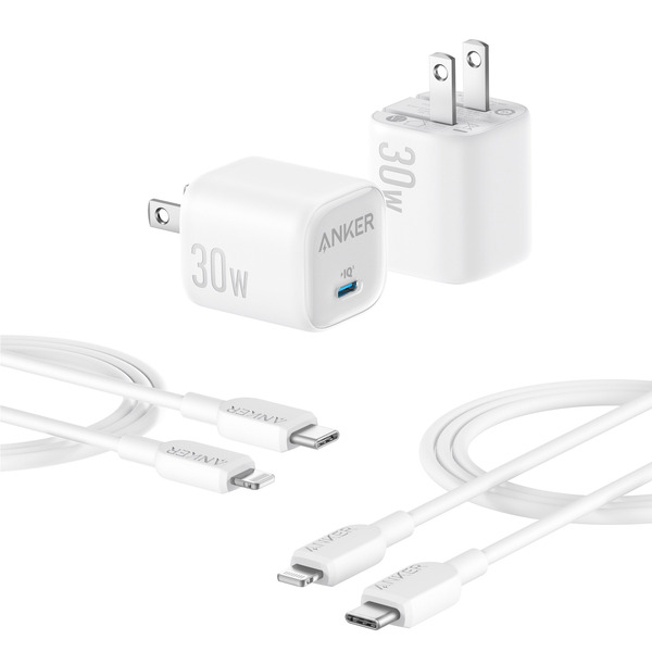 Anker 30 Watt Charger With USB-C to Lightning Cable