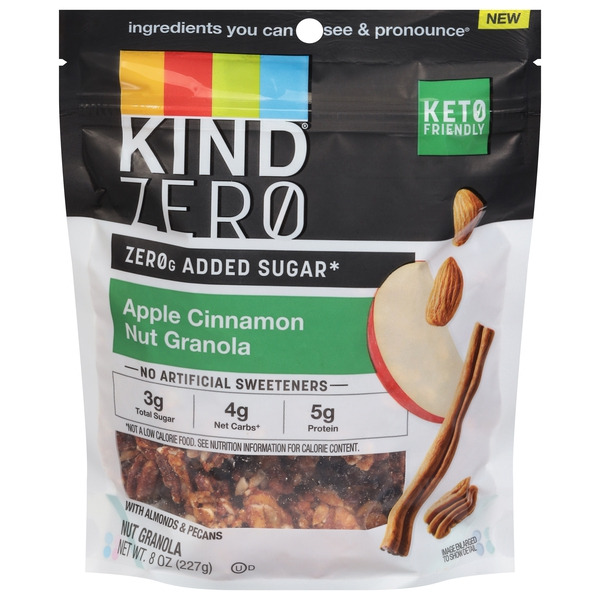 KIND ZERO Added Sugar Nut Granola, Apple Cinnamon, Gluten Free