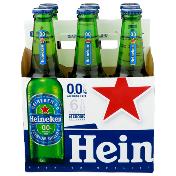 Heineken 0.0 Alcohol Free Lager 6 Pack Bottles