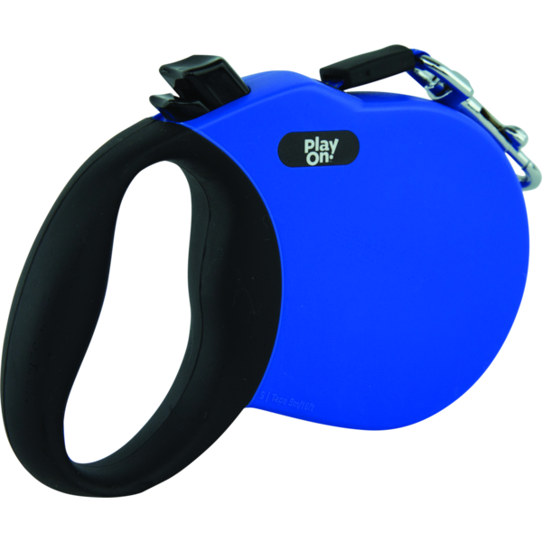 Play On Soft Grip Retractable Dog Leash, Small - Blue