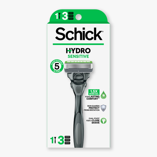 Schick Sensitive Razor, 1 Razor Handle with 3 Razor Refills Same