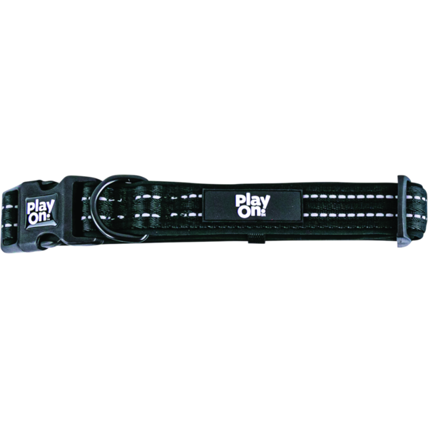 Play On Adventure Reflective Dog Collar, Large - Black