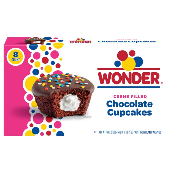 WONDER Crème Filled Chocolate Individually Wrapped Cupcakes Same