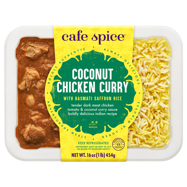 Cafe Spice Medium Coconut Chicken Curry with Basmati Saffron Rice