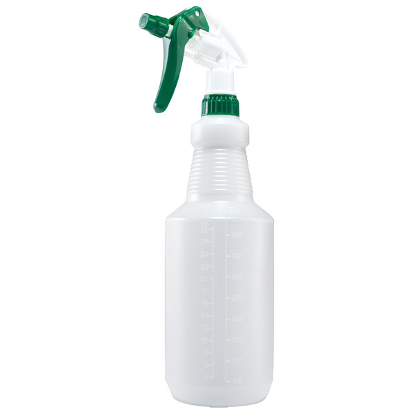 Winco - 28oz Color-Coded Spray Bottle - Green, 7" x 3.5" x 17.25" - 1 Ct.