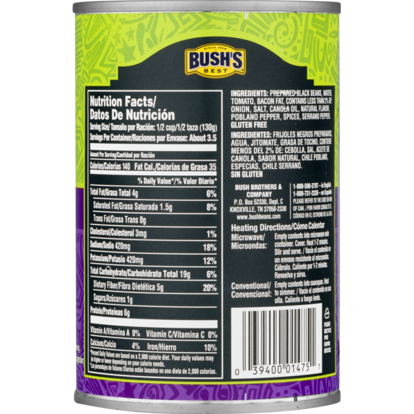35 Bush's Black Beans Nutrition Label Labels Design Ideas 2020