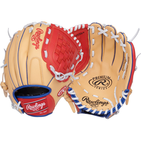 Rawlings Premium Right Hand Throw Series Glove - Tan & Red