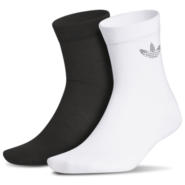 adidas Unisex Rhinestone High Quarter Socks, M - Black/White