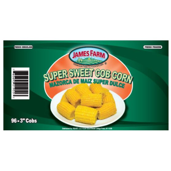 Frozen James Farm - Super Sweet Cob Corn, 3 inches - 96 ct