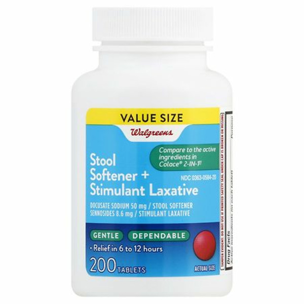 Walgreens Walgreens Stool Softener Plus Laxative Tablets SameDay