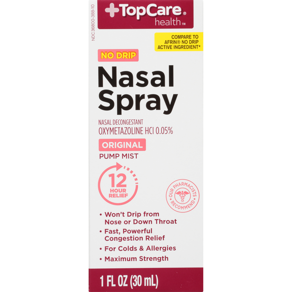 Top Care Nasal Decongestant Oxymetazoline Hcl 0.05 No Drip Nasal Spray