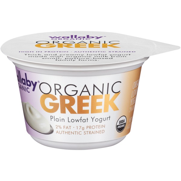 Wallaby Organic Greek Lowfat Plain Yogurt (6 oz) from HEB Instacart