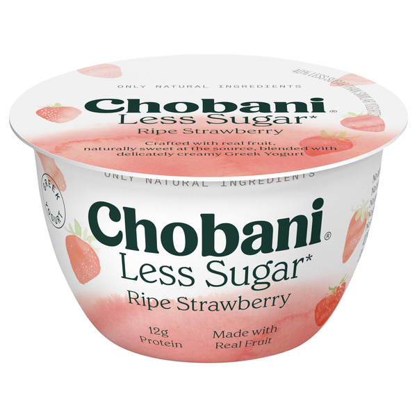 Chobani Ripe Strawberry Reduced Fat Less Sugar Greek Yogurt