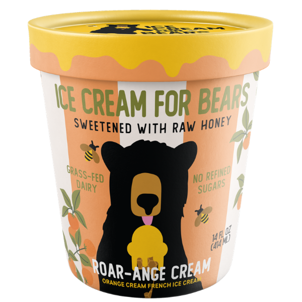 Ice Cream For Bears Roarange Cream, Orange Cream Honey Sweetened