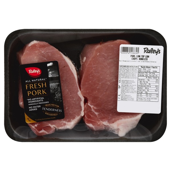 Raley's Grain Fed Boneless Center Cut Pork Loin Chops