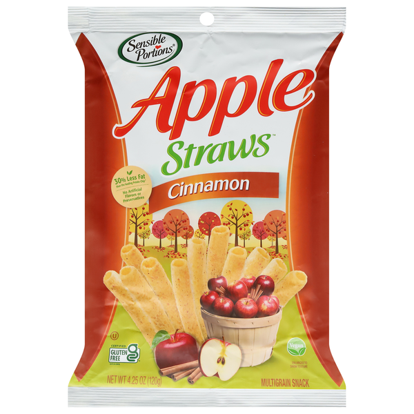 Sensible Portions Apple Straws Cinnamon Multigrain Snack Same-Day