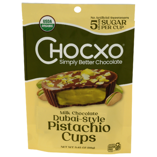 Chocxo Organic Dubai-Style Pistachio Milk Chocolate Cups Same-Day