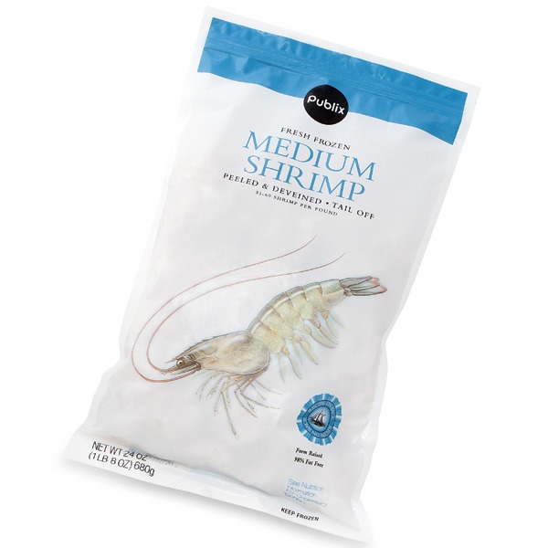 Publix Tail Off Medium Shrimp Peeled & Deveined (24 oz) from Publix