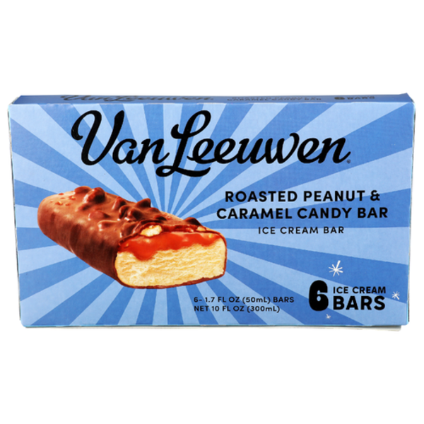 Van Leeuwen Roasted Peanut & Caramel Candy Bar Ice Cream Bars 6 Pack