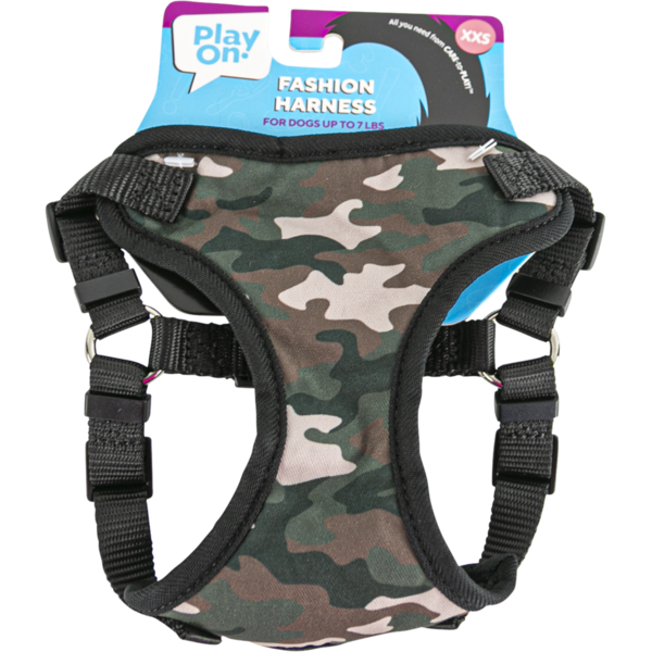 Play On Fashion Camo Dog Harness, XXS
