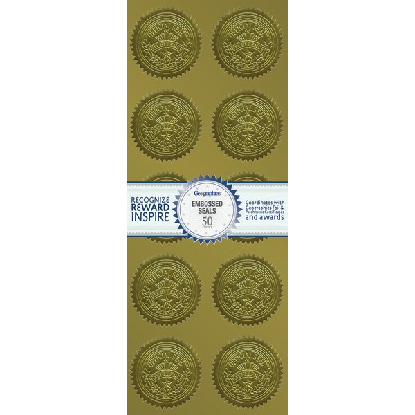 GE ographics Embossed Seals - Gold Excellence - 2"