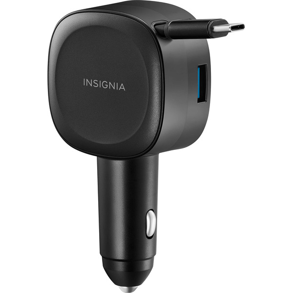 Insignia 75 Watts Retractable Car Charger - Black