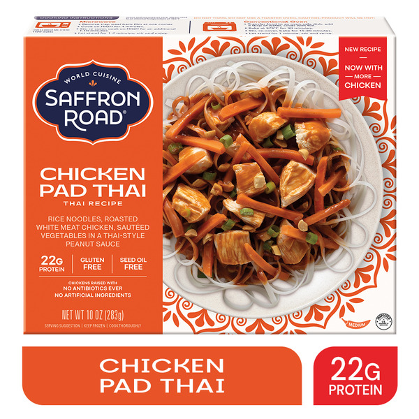 Saffron Road Chicken Pad Thai High Protein Seed Oil Free Frozen
