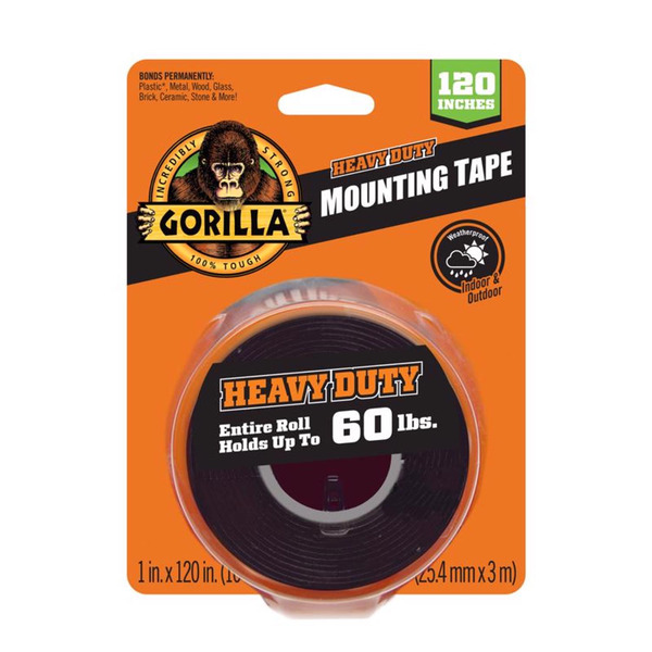 Gorilla Glue 10' Roll Extra Large Black Heavy Duty Mounting Tape