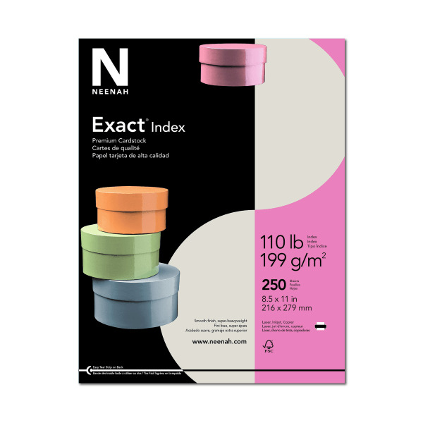 Neenah 8 1/2" x 11" 250 Sheets 110-Pound Index Card Stock - Gray