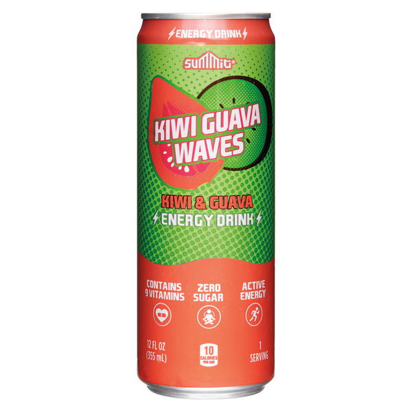 Summit Zero Sugar Kiwi & Guava Waves Energy Drink