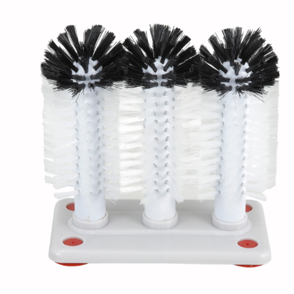 Winco - 3 Glass Brushes with Plastic Base, 7.88" x 4.88" 8.13" - 1 Ct.