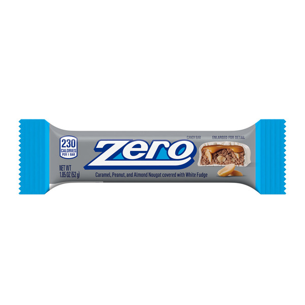 ZERO White Fudge, Caramel, Peanut and Almond Nougat Candy Bar