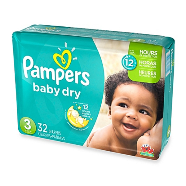 Pampers- Size 3 Baby Dry Disposable Diapers- 4/32 ct
