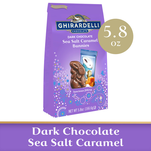 Ghirardelli Dark Chocolate Sea Salt Caramel Bunnies, Bunny Shaped
