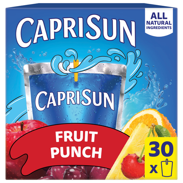Capri Sun Fruit Punch Naturally Flavored Kids Juice Blend Drink Pouches