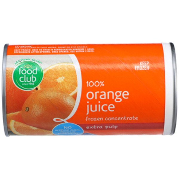 Food Club Extra Pulp 100% Orange Juice Frozen Concentrate Same-Day