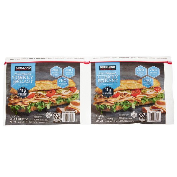 Kirkland Signature Oven Roasted Sliced Turkey Breast, 20 oz, 2-count