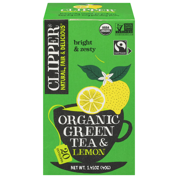 Clipper Organic Green Tea & Lemon Tea Bags Same-Day Delivery or