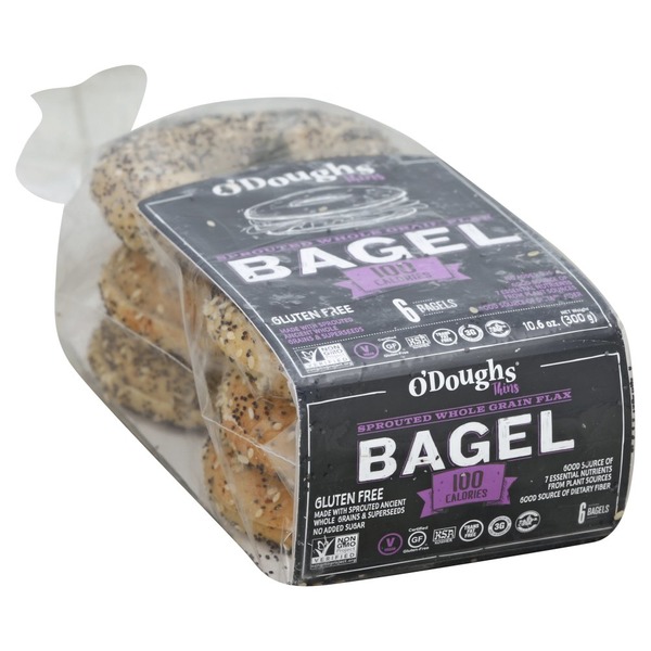 O Doughs Bagel Thins, Sprouted Whole Grain Flax (6 each) Instacart