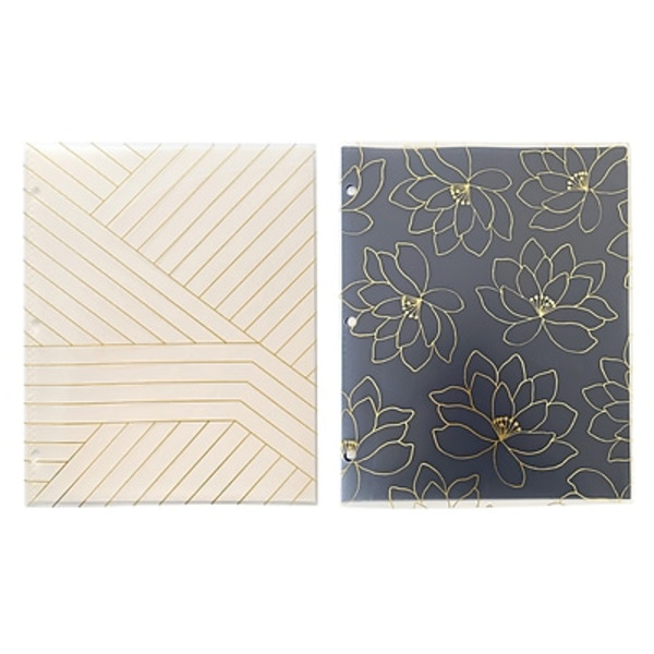Carolina Pad 3 Hole Punched 6 Pocket Panache Glossy Folder - Assorted Colors