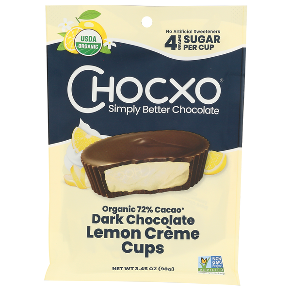 ChocXO 72% Dark Choco Organic Lemon Crème Cup Same-Day Delivery or
