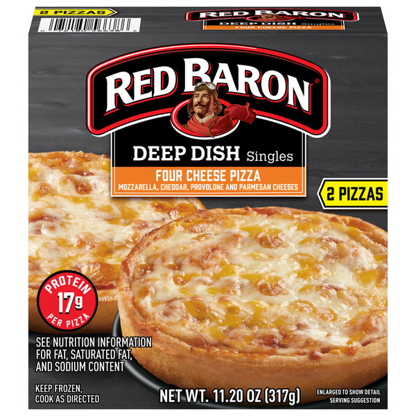 Red Baron Four Cheese Deep Dish Singles Frozen Personal Pizza Same